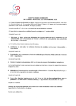 Compte-rendu sommaire Conseil municipal du 19 novembre 2020