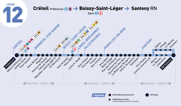 Plan du bus ligne 12 Transdev