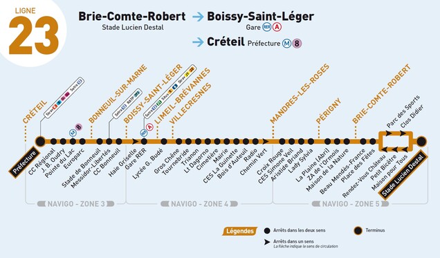 Plan du bus 23 Transdev